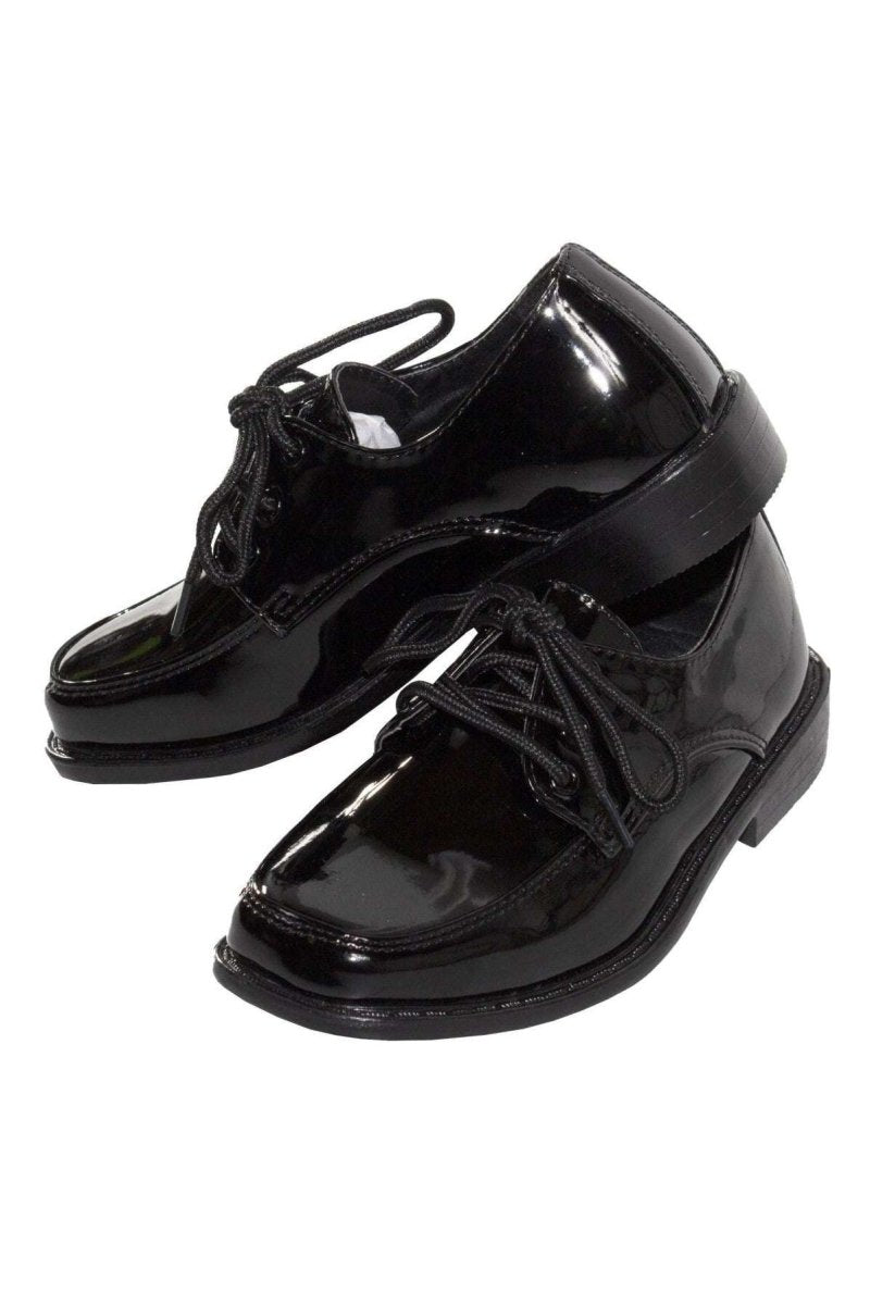 Tuxgear Boys Square Toe Patent Leather Shiny Tuxedo Shoes Communion and Weddings - Tuxgear