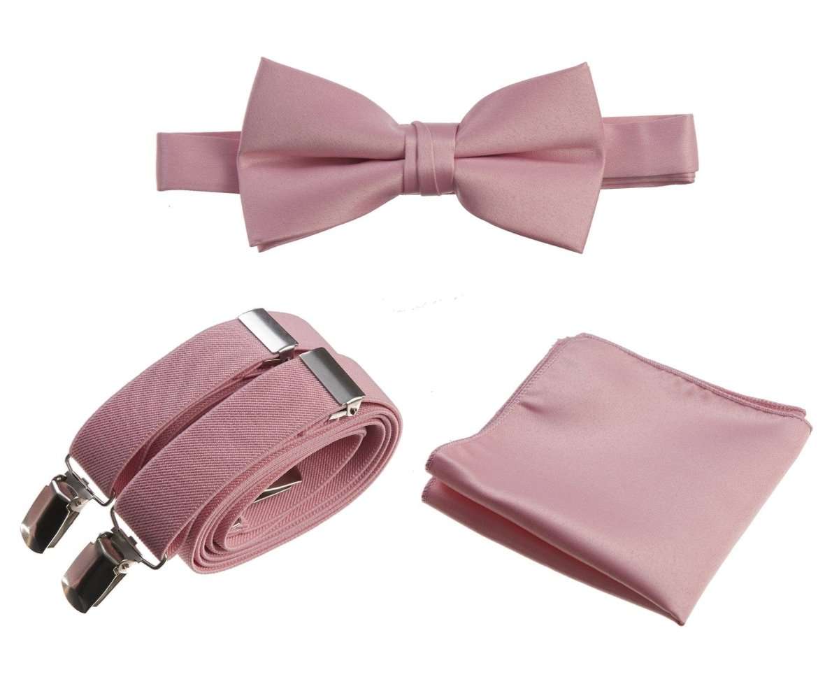 Tuxgear Inc | Men's & Boys Matching Set: Bow Tie, Suspenders & Pocket Square - Tuxgear