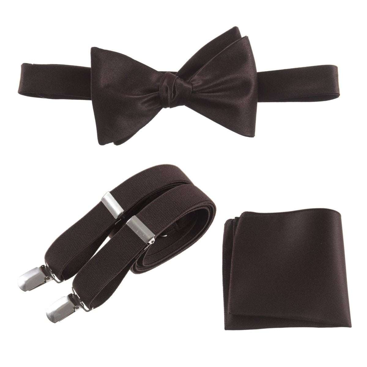 Tuxgear Inc | Men's & Boys Matching Set: Bow Tie, Suspenders & Pocket Square - Tuxgear