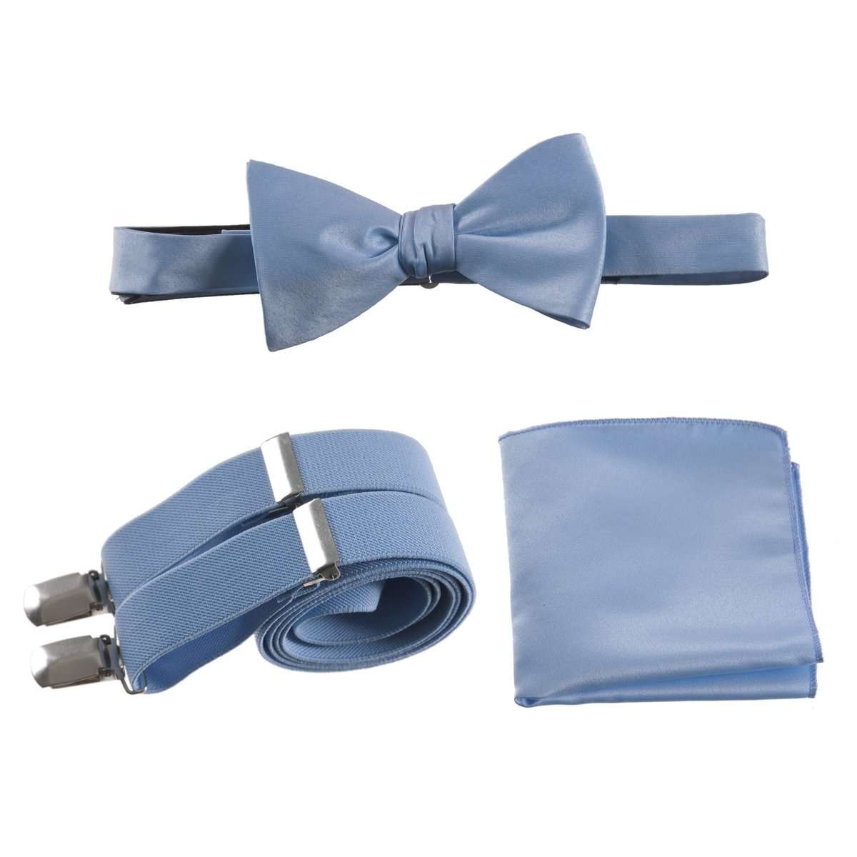 Tuxgear Inc | Men's & Boys Matching Set: Bow Tie, Suspenders & Pocket Square - Tuxgear