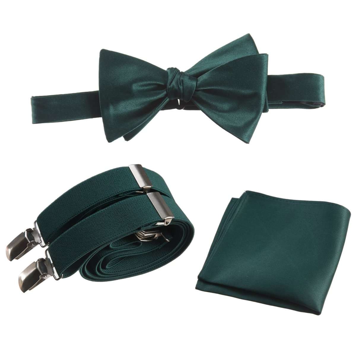 Tuxgear Inc | Men's & Boys Matching Set: Bow Tie, Suspenders & Pocket Square - Tuxgear