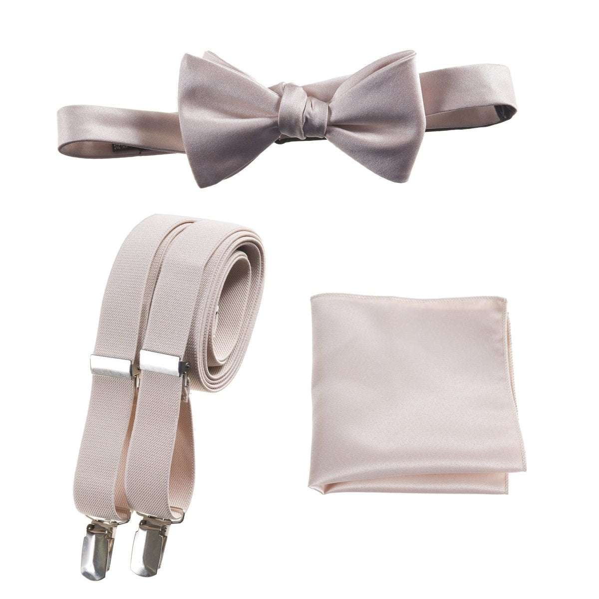 Tuxgear Inc | Men's & Boys Matching Set: Bow Tie, Suspenders & Pocket Square - Tuxgear