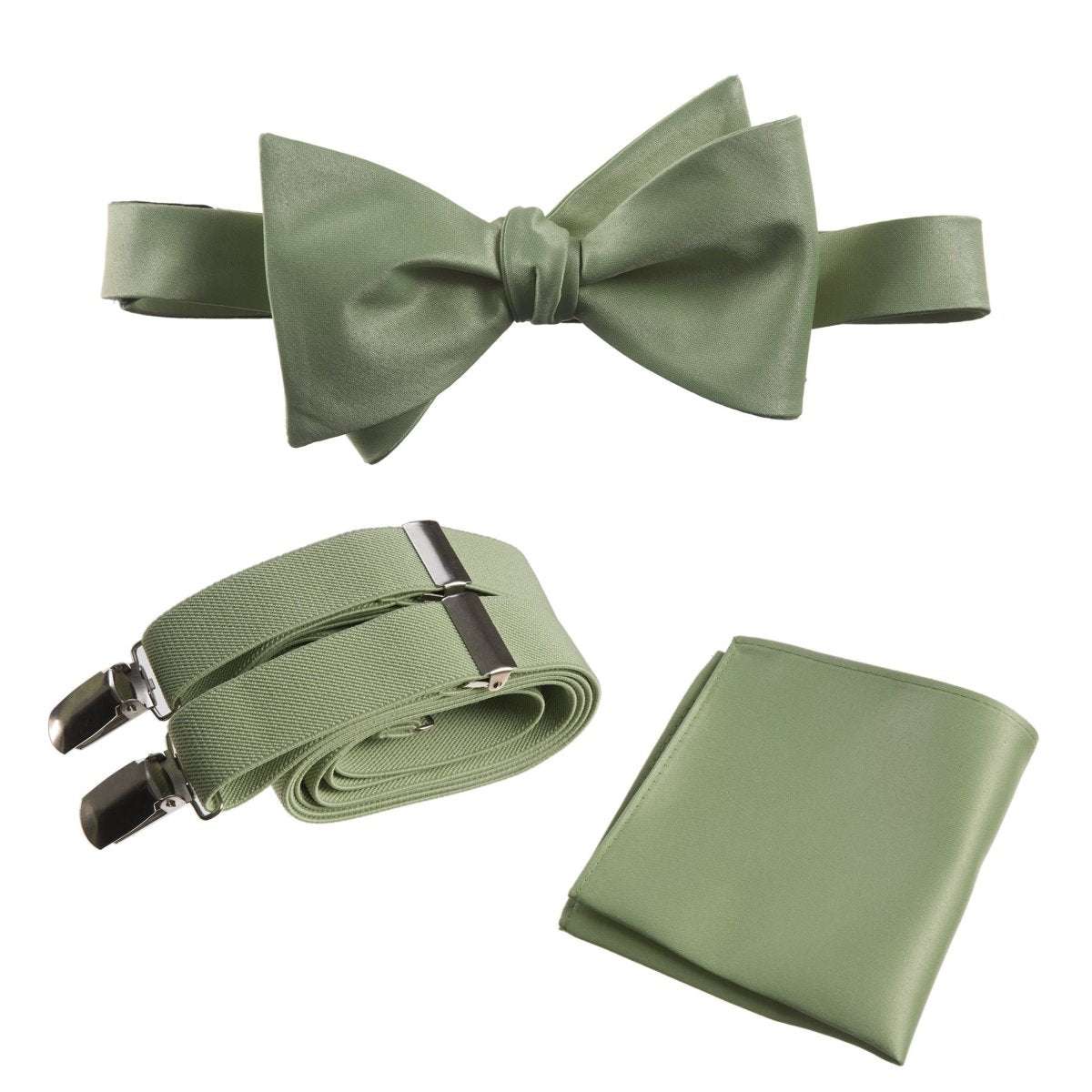 Tuxgear Inc | Men's & Boys Matching Set: Bow Tie, Suspenders & Pocket Square - Tuxgear