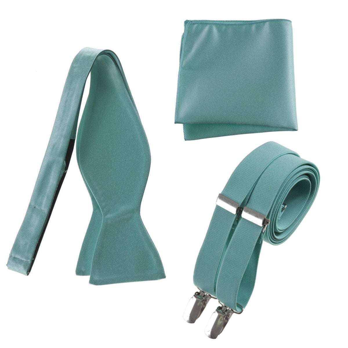 Tuxgear Inc | Men's & Boys Matching Set: Bow Tie, Suspenders & Pocket Square - Tuxgear