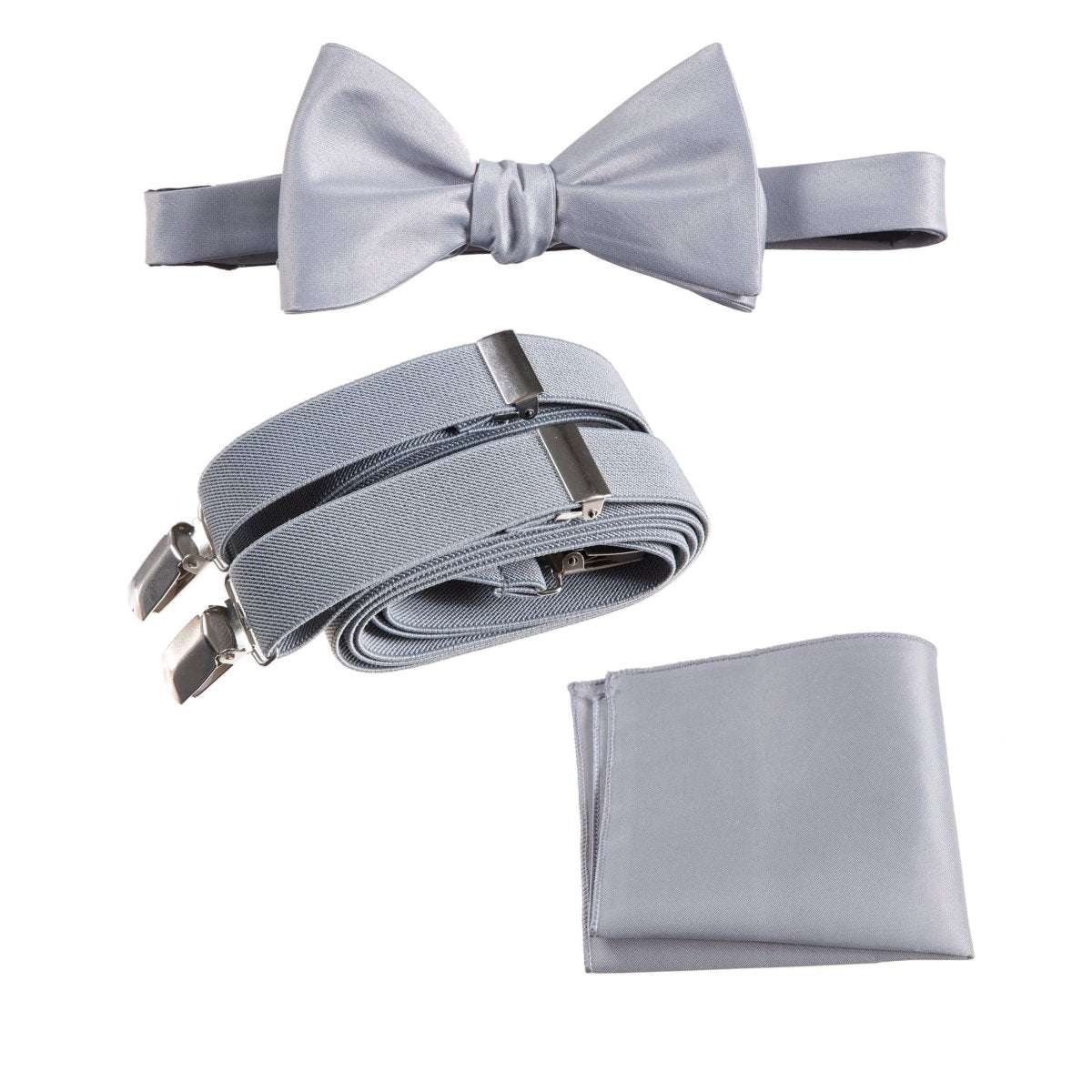 Tuxgear Inc | Men's & Boys Matching Set: Bow Tie, Suspenders & Pocket Square - Tuxgear