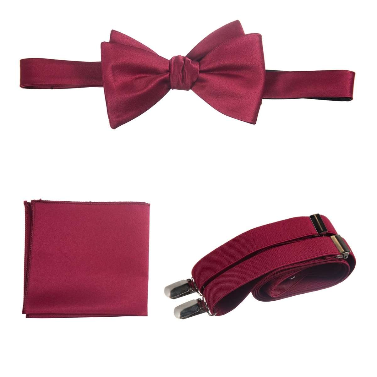 Tuxgear Inc | Men's & Boys Matching Set: Bow Tie, Suspenders & Pocket Square - Tuxgear