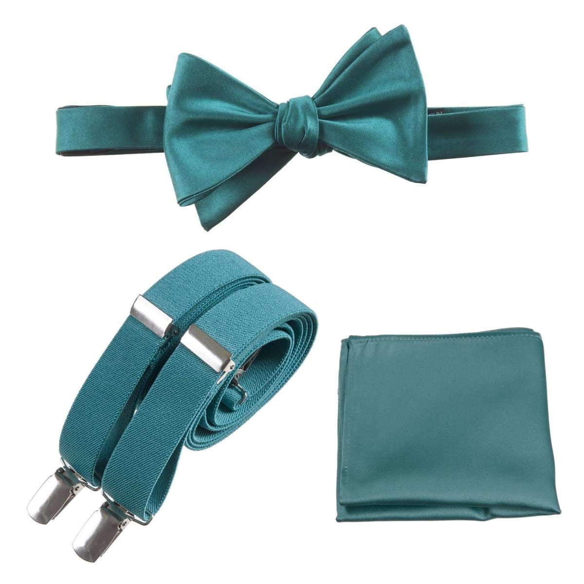 Tuxgear Inc | Men's & Boys Matching Set: Bow Tie, Suspenders & Pocket Square - Tuxgear