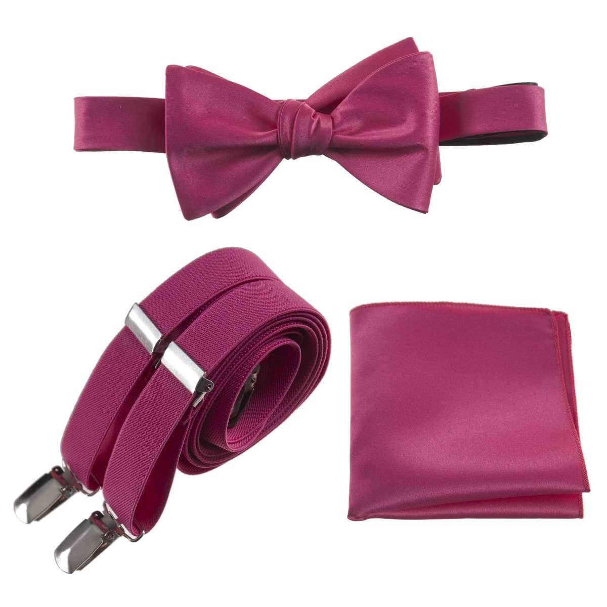 Tuxgear Inc | Men's & Boys Matching Set: Bow Tie, Suspenders & Pocket Square - Tuxgear