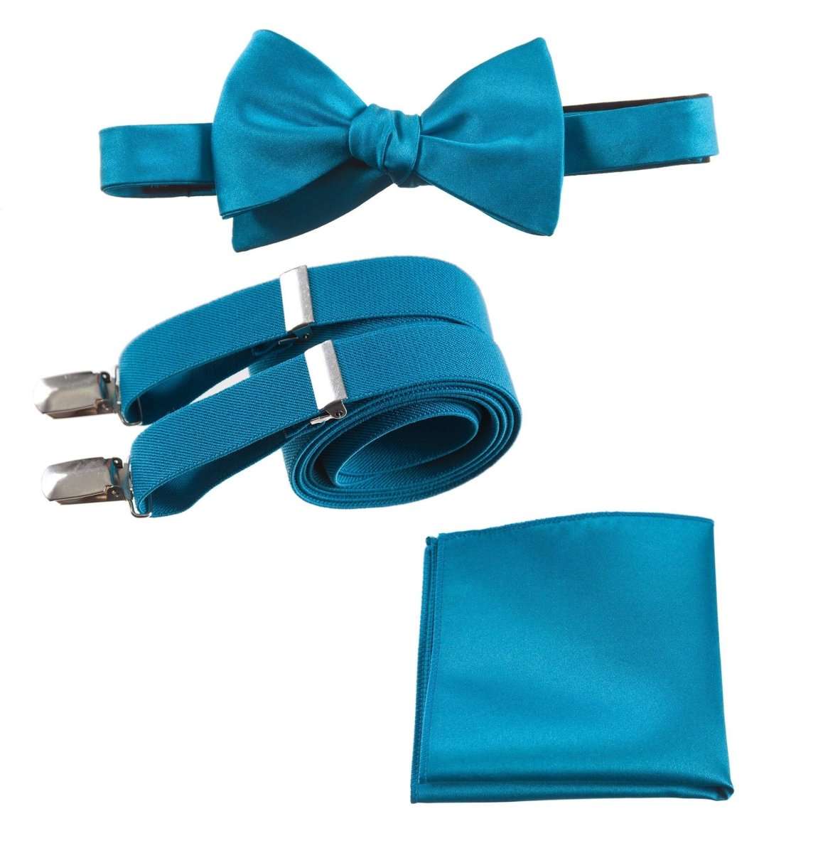 Tuxgear Inc | Men's & Boys Matching Set: Bow Tie, Suspenders & Pocket Square - Tuxgear