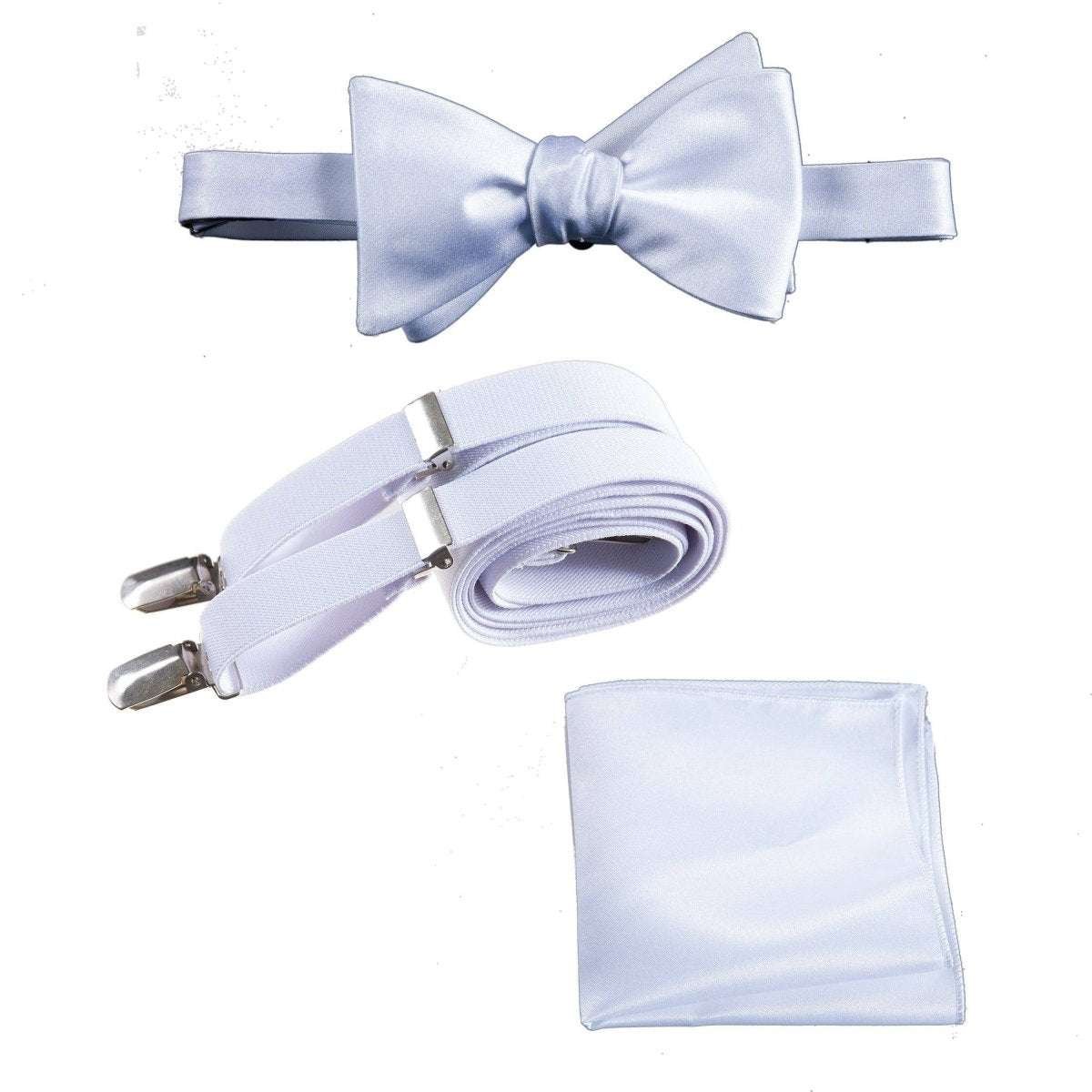 Tuxgear Inc | Men's & Boys Matching Set: Bow Tie, Suspenders & Pocket Square - Tuxgear