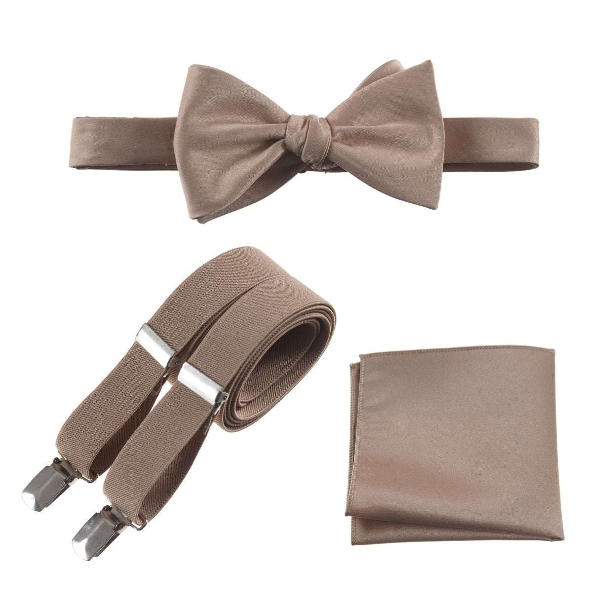 Tuxgear Inc | Men's & Boys Matching Set: Bow Tie, Suspenders & Pocket Square - Tuxgear