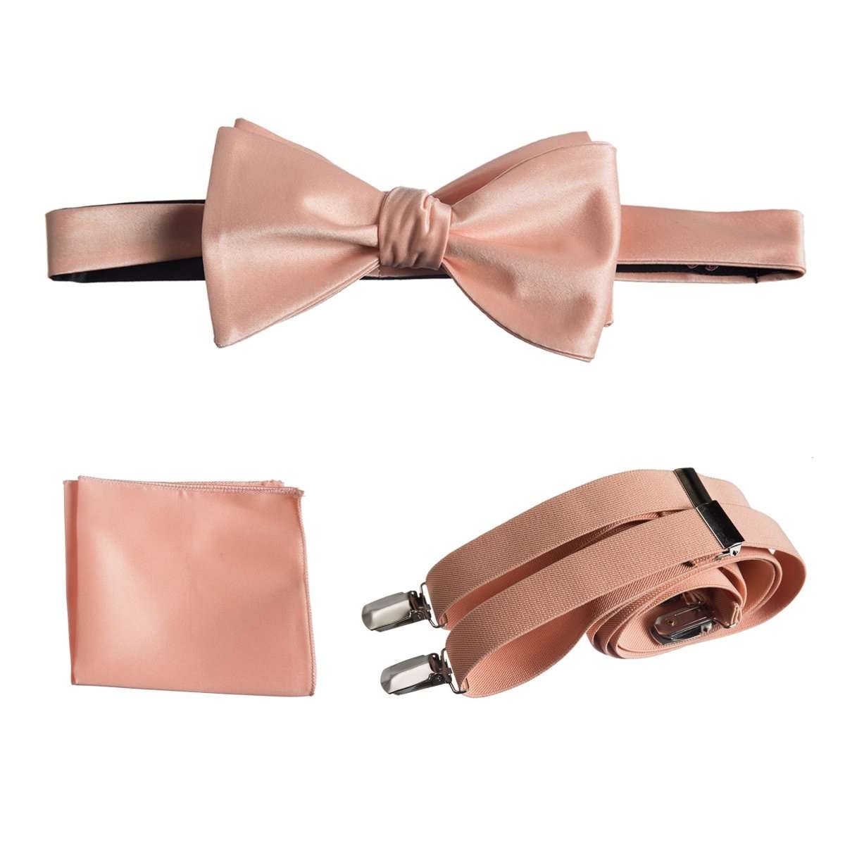 Tuxgear Inc | Men's & Boys Matching Set: Bow Tie, Suspenders & Pocket Square - Tuxgear