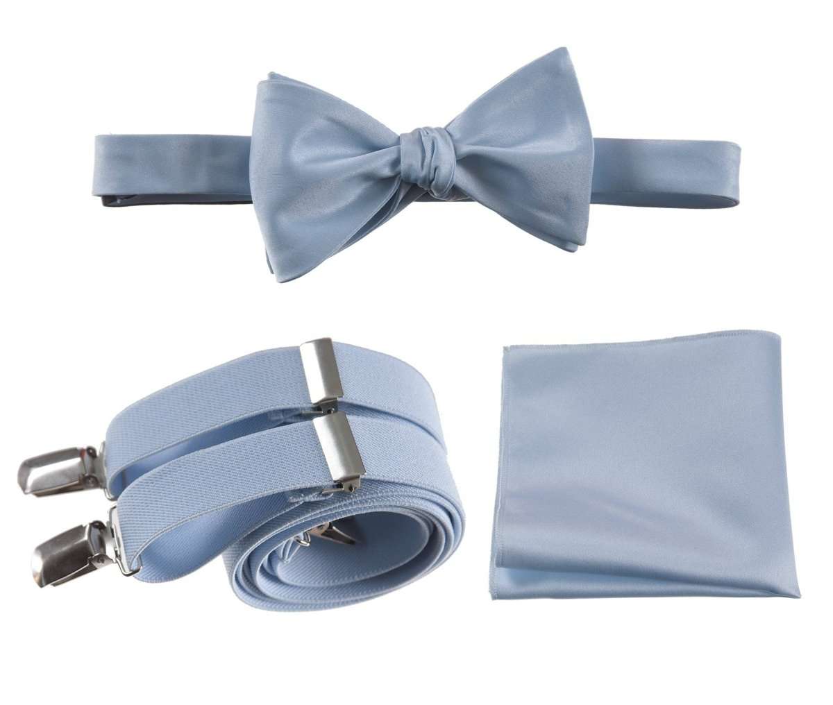 Tuxgear Inc | Men's & Boys Matching Set: Bow Tie, Suspenders & Pocket Square - Tuxgear