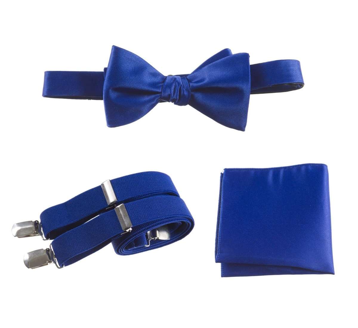 Tuxgear Inc | Men's & Boys Matching Set: Bow Tie, Suspenders & Pocket Square - Tuxgear
