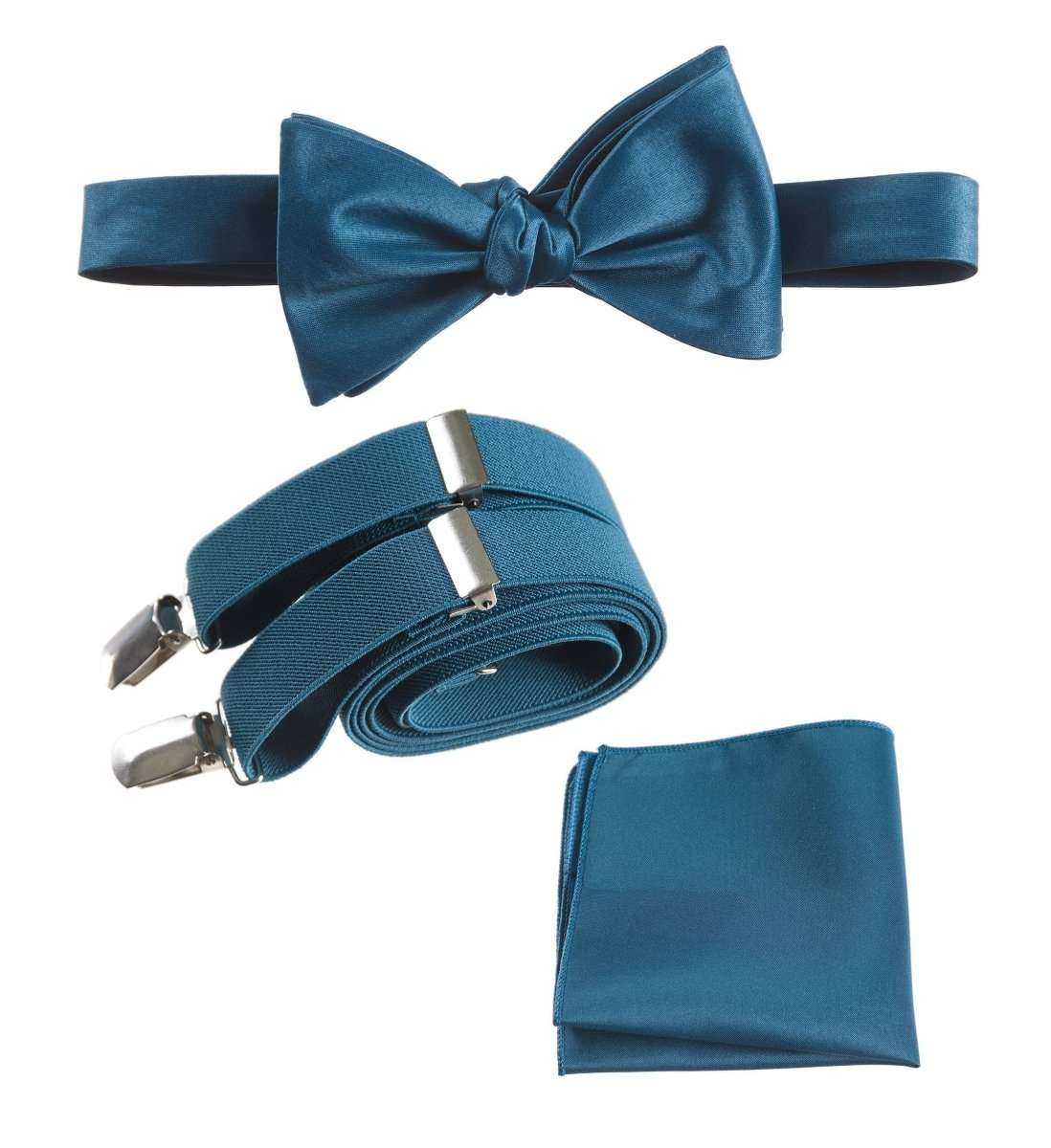 Tuxgear Inc | Men's & Boys Matching Set: Bow Tie, Suspenders & Pocket Square - Tuxgear