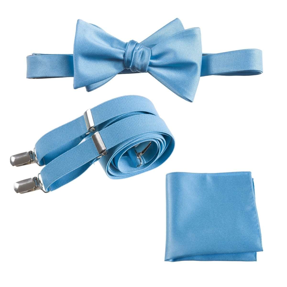 Tuxgear Inc | Men's & Boys Matching Set: Bow Tie, Suspenders & Pocket Square - Tuxgear