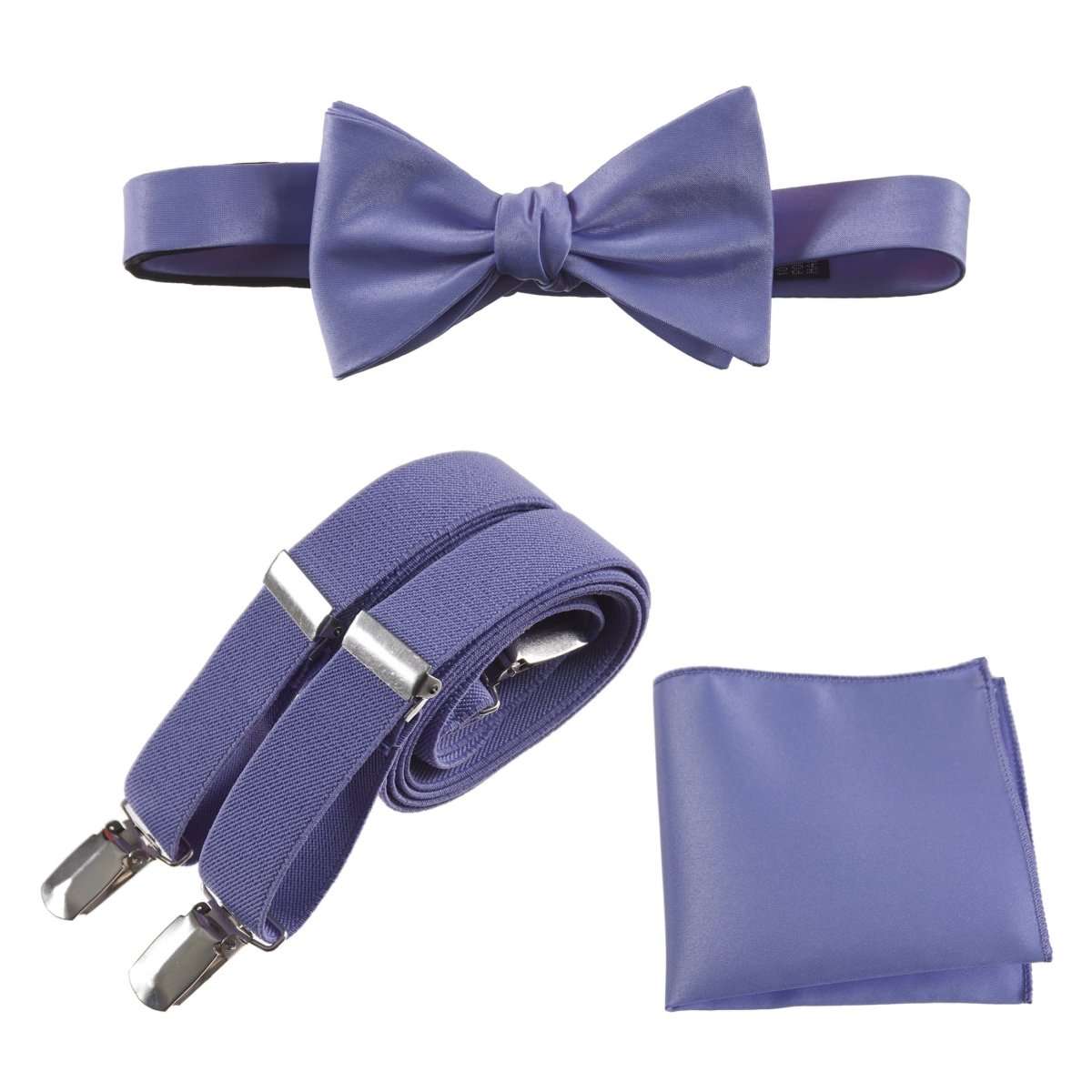 Tuxgear Inc | Men's & Boys Matching Set: Bow Tie, Suspenders & Pocket Square - Tuxgear