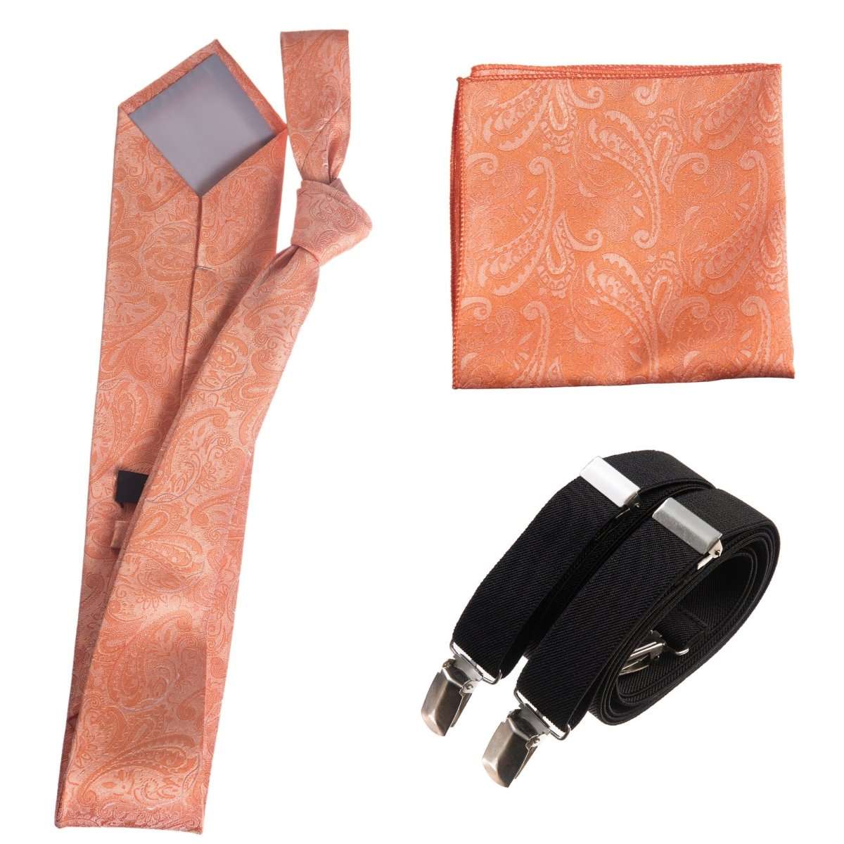 Tuxgear Inc Self - Tie Paisley Jacquard Windsor Necktie Set for Weddings & Events - Tuxgear