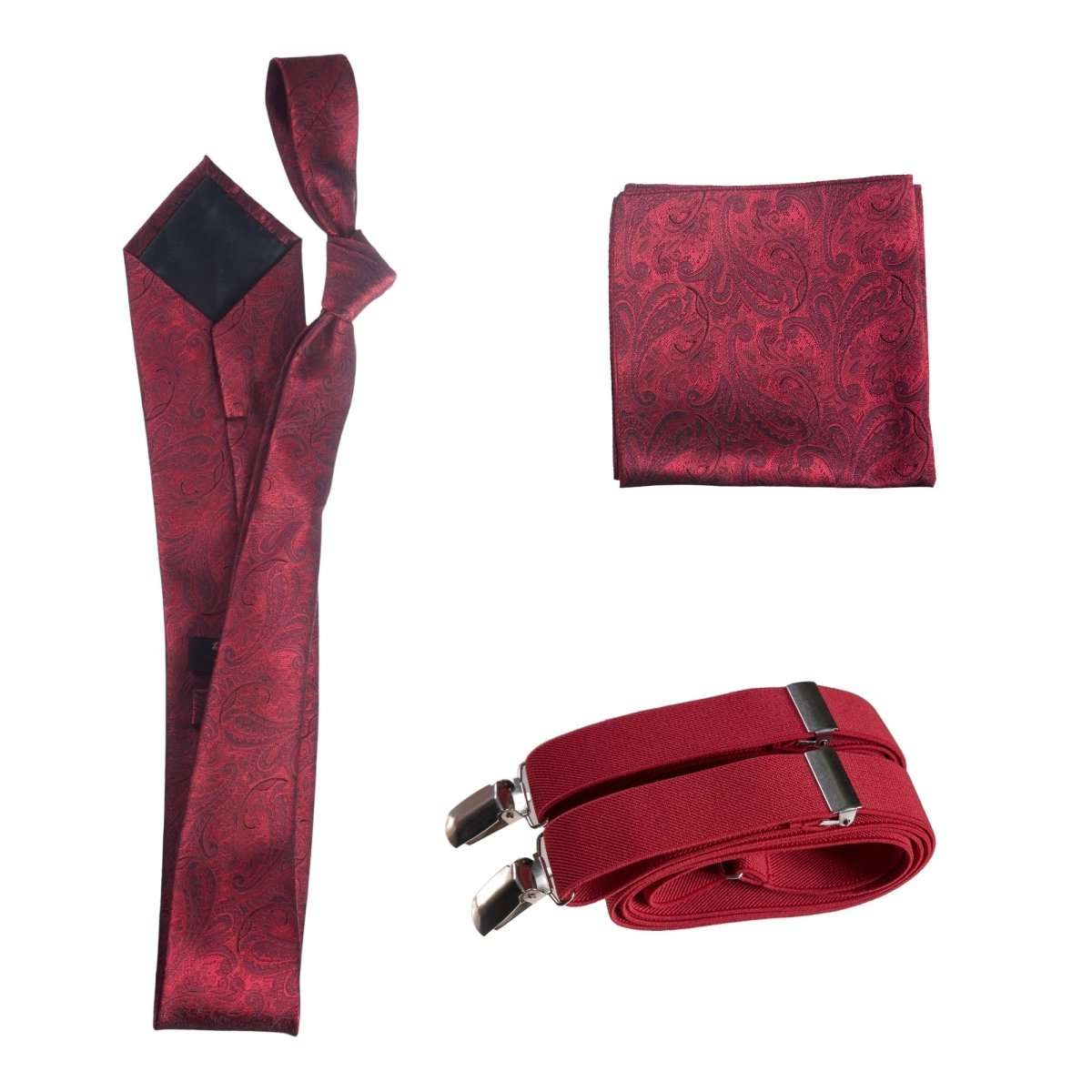 Tuxgear Inc Self - Tie Paisley Jacquard Windsor Necktie Set for Weddings & Events - Tuxgear
