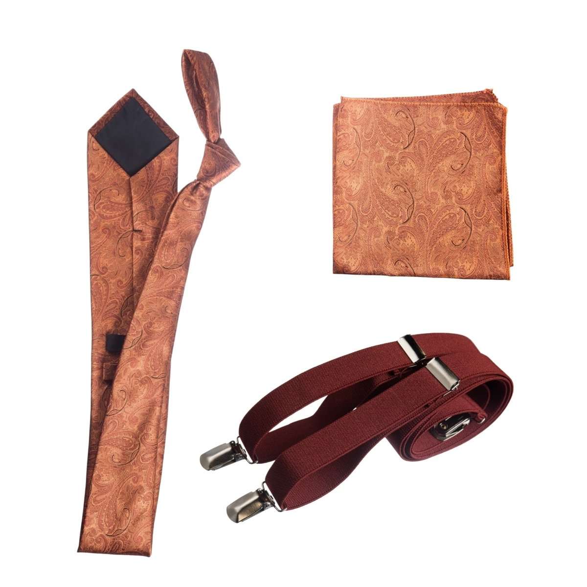 Tuxgear Inc Self - Tie Paisley Jacquard Windsor Necktie Set for Weddings & Events - Tuxgear