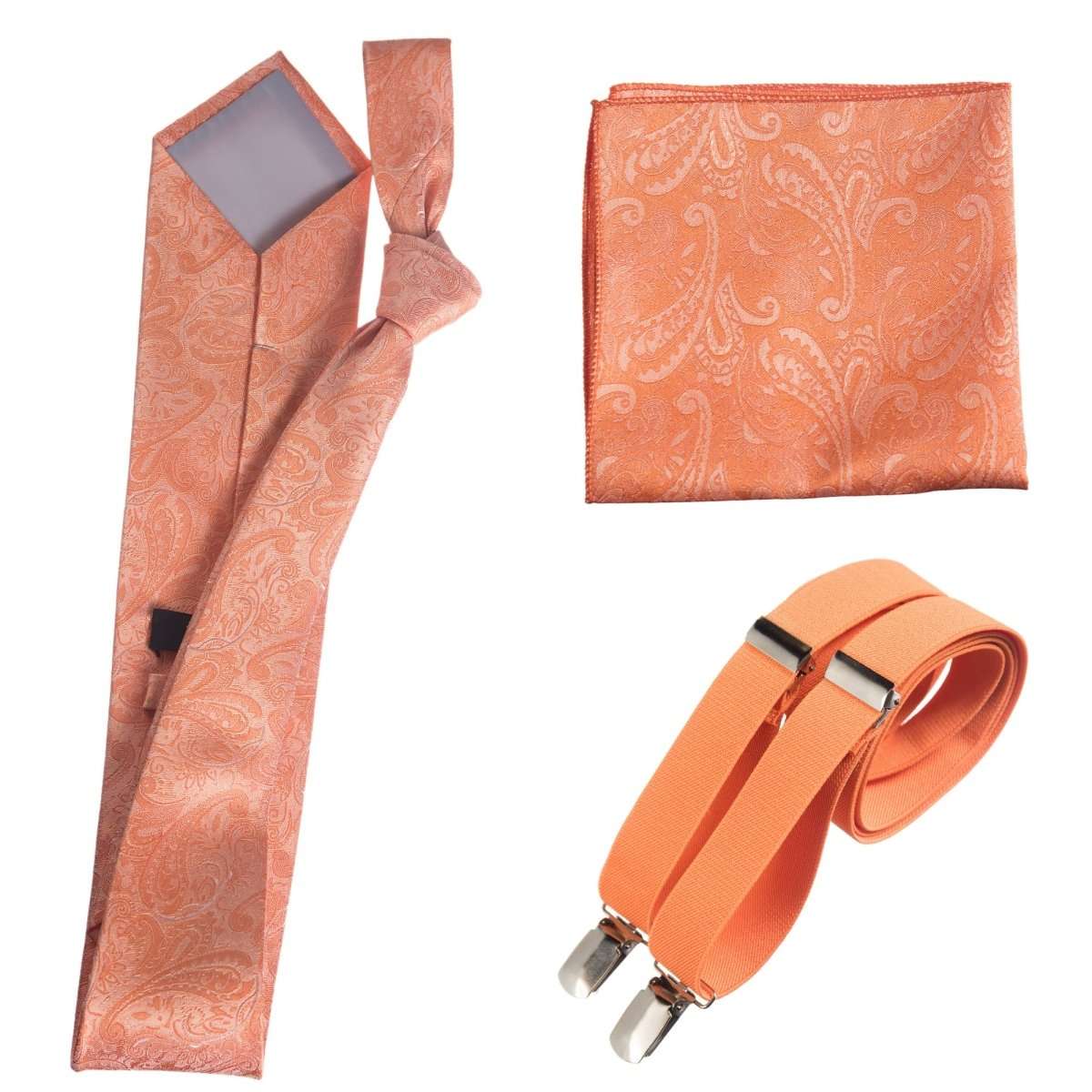 Tuxgear Inc Self - Tie Paisley Jacquard Windsor Necktie Set for Weddings & Events - Tuxgear