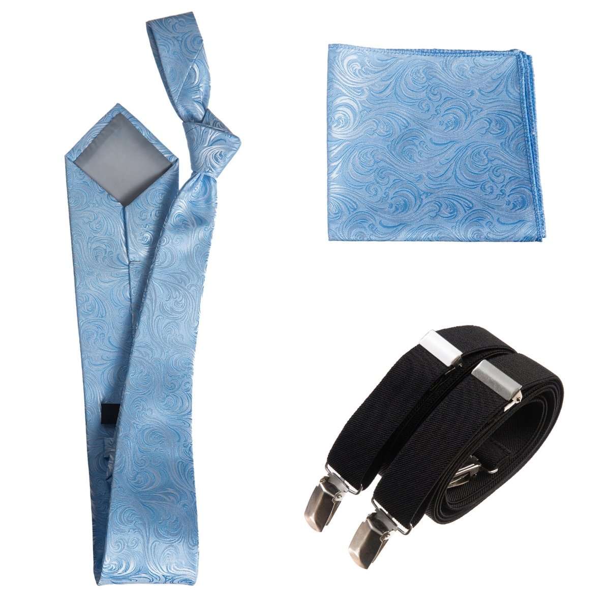 Tuxgear Inc Self - Tie Paisley Jacquard Windsor Necktie Set for Weddings & Events - Tuxgear