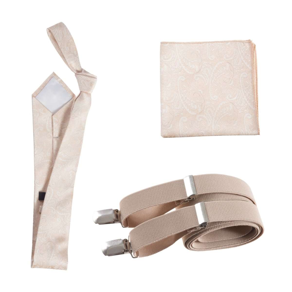 Tuxgear Inc Self - Tie Paisley Jacquard Windsor Necktie Set for Weddings & Events - Tuxgear