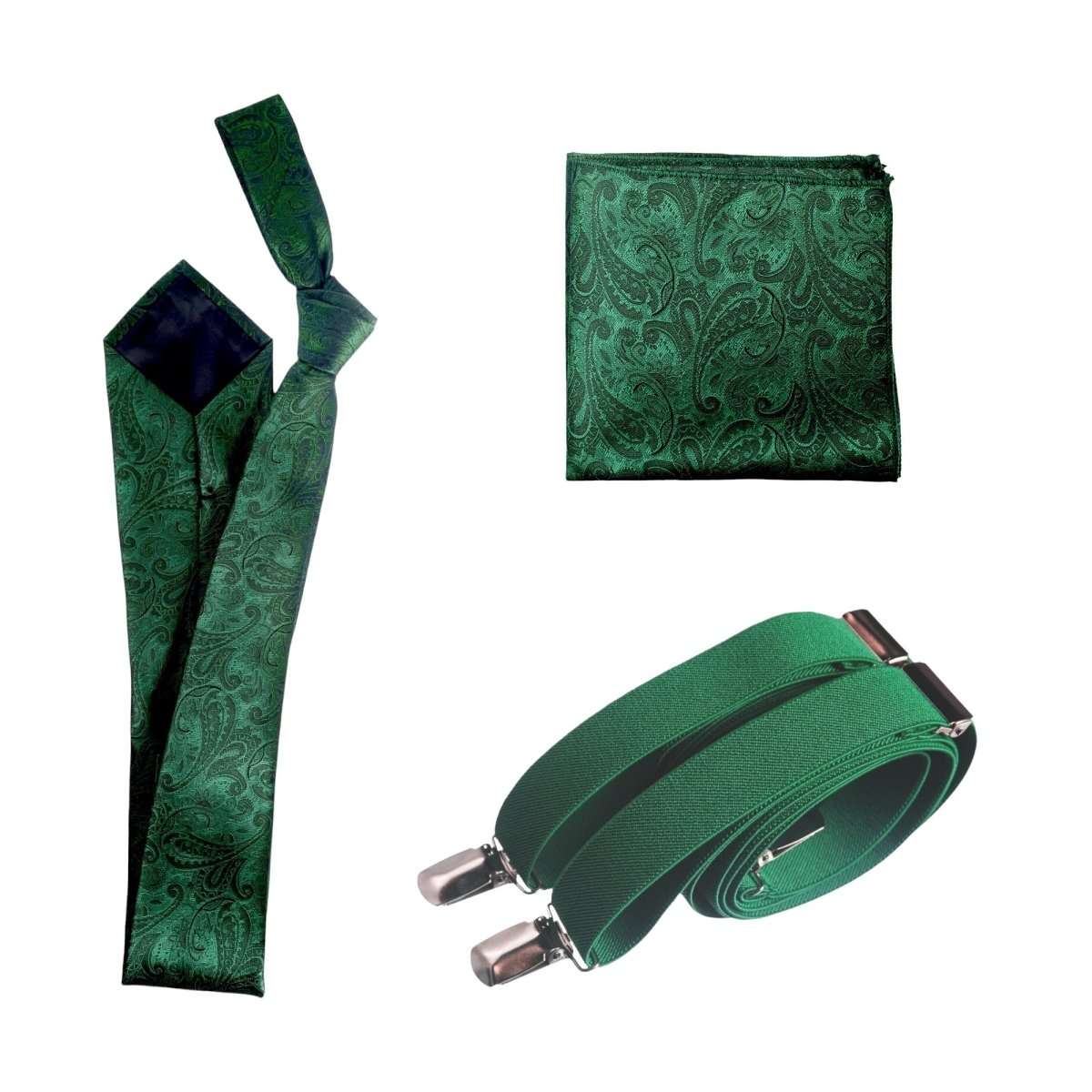 Tuxgear Inc Self - Tie Paisley Jacquard Windsor Necktie Set for Weddings & Events - Tuxgear