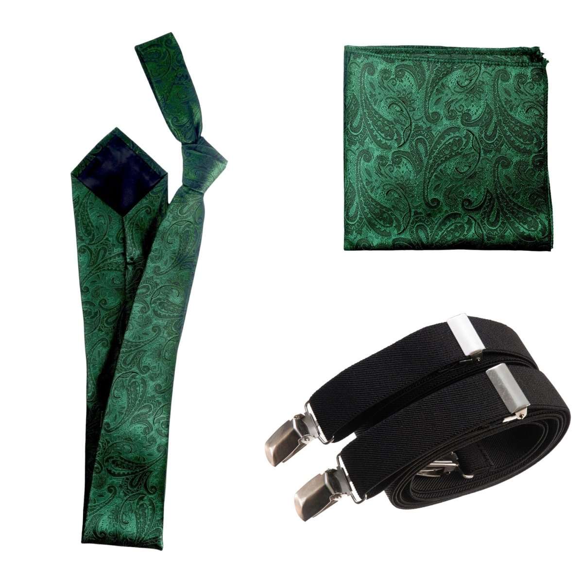 Tuxgear Inc Self - Tie Paisley Jacquard Windsor Necktie Set for Weddings & Events - Tuxgear