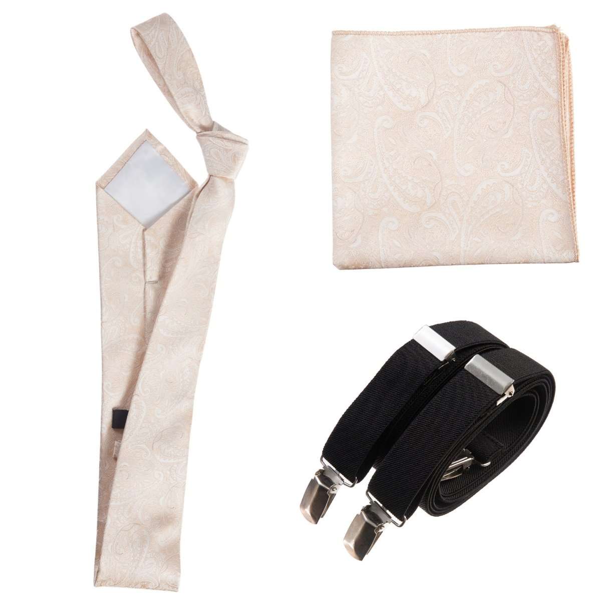 Tuxgear Inc Self - Tie Paisley Jacquard Windsor Necktie Set for Weddings & Events - Tuxgear