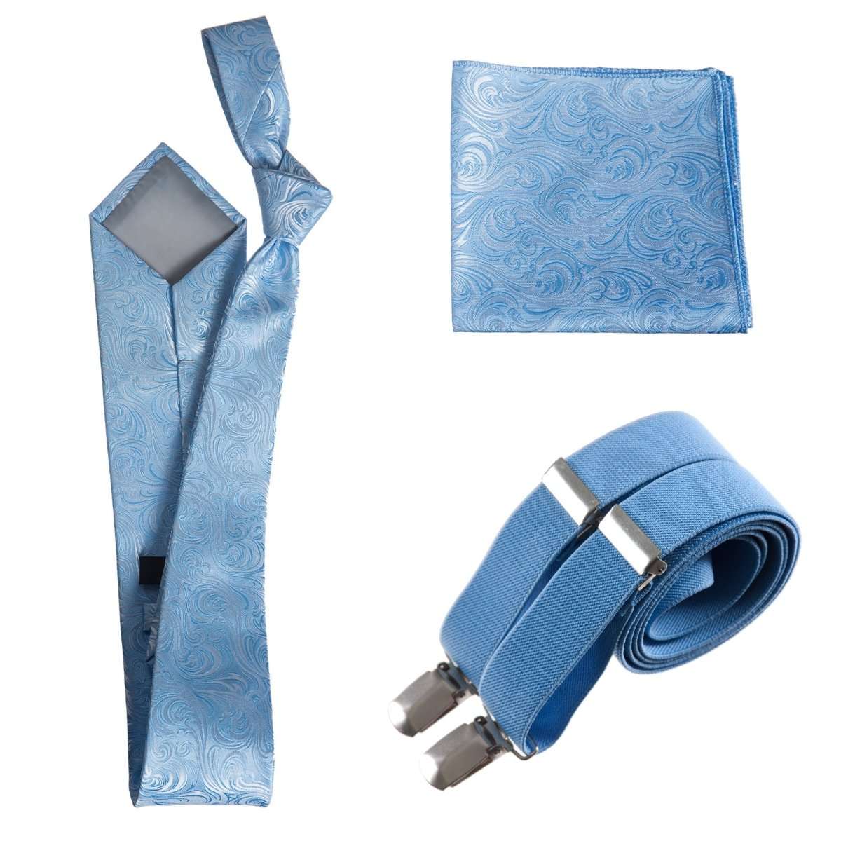 Tuxgear Inc Self - Tie Paisley Jacquard Windsor Necktie Set for Weddings & Events - Tuxgear