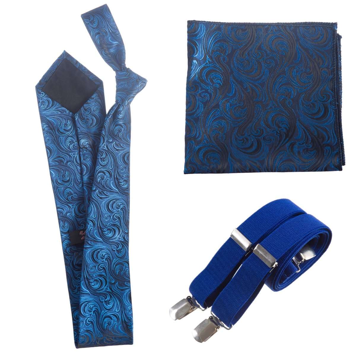 Tuxgear Inc Self - Tie Paisley Jacquard Windsor Necktie Set for Weddings & Events - Tuxgear
