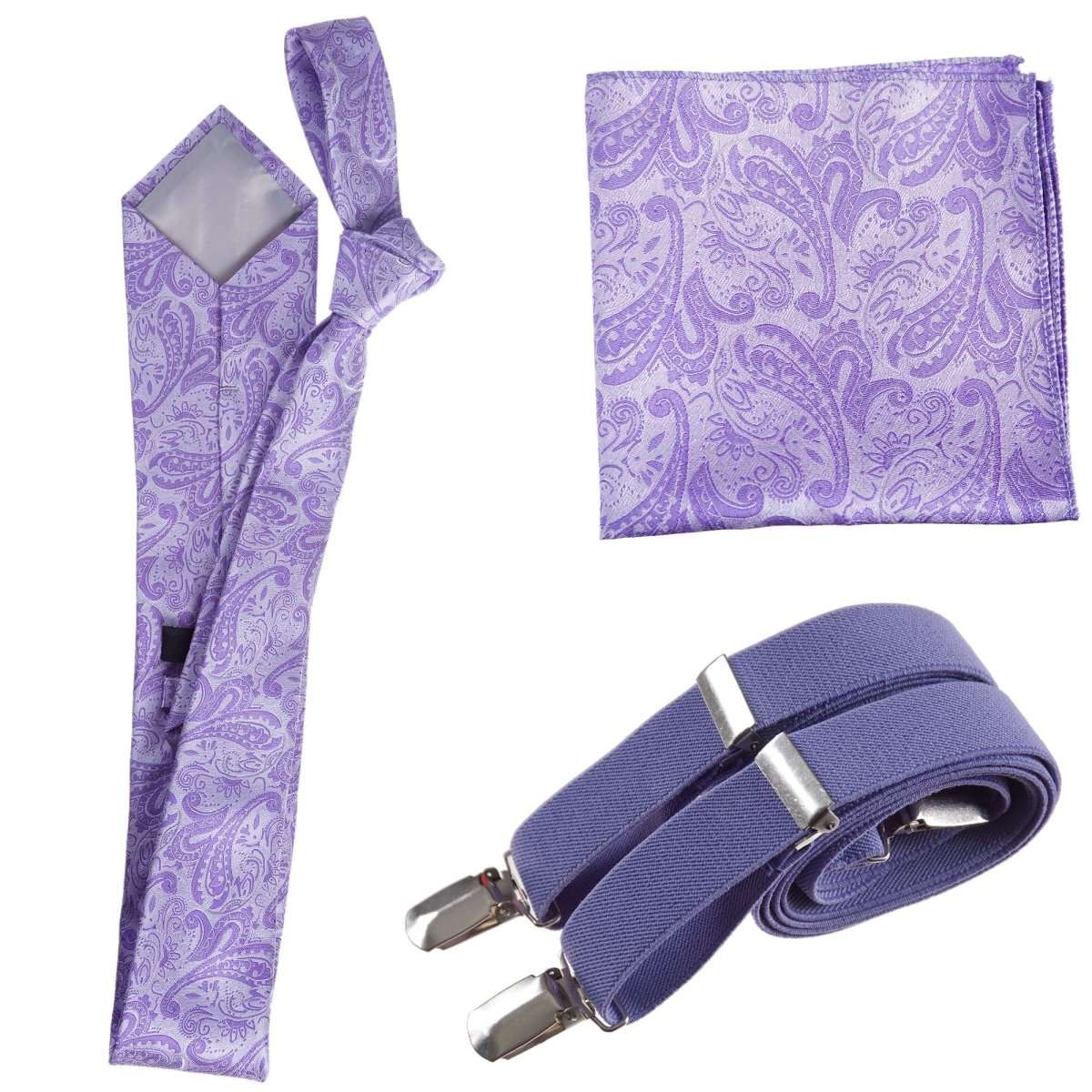 Tuxgear Inc Self - Tie Paisley Jacquard Windsor Necktie Set for Weddings & Events - Tuxgear