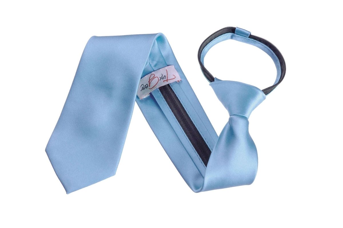 Zipper Neck Tie and Pocket Square Set - Tuxgear