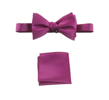 Load image into Gallery viewer, Sangria Selftie Bow Tie and Pocket Square Handkerchief Set for Men