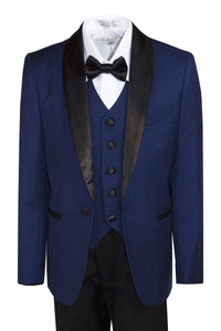 5 Piece Slim Fit One Button Dinner Shawl Tuxedo With Black Pants - Tuxgear