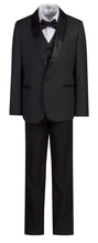 Load image into Gallery viewer, 5 Piece Slim Fit One Button Dinner Shawl Tuxedo With Black Pants - Tuxgear