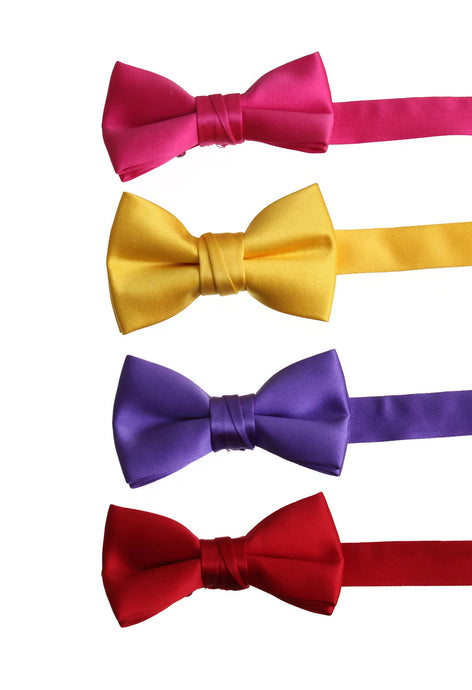Solid Poly-Satin Bow Ties for Kids and Adults by Tuxedo Park - Tuxgear