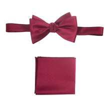 Load image into Gallery viewer, Wine Selftie Bow Tie and Pocket Square Handkerchief Set for Men