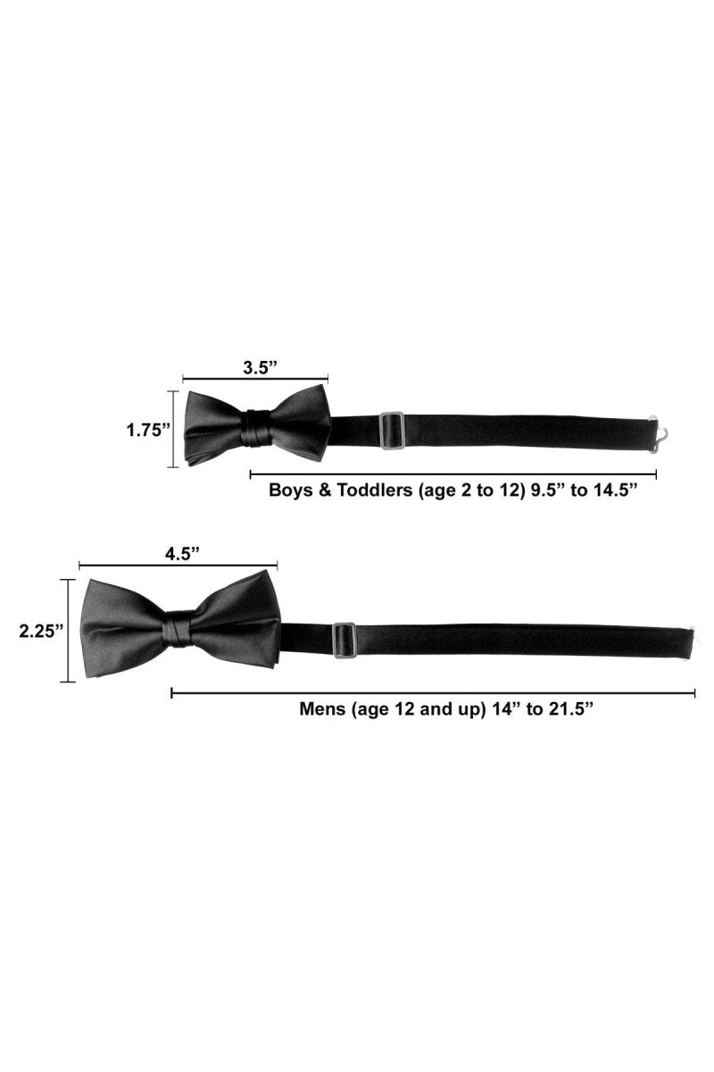 Adjustable Pre - Tied Satin Bow Tie – Men's & Boys' Formal Tuxedo Accessory for Weddings & Events - Tuxgear