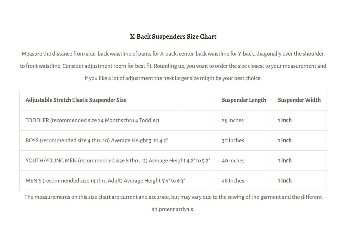 Adjustable Stretch Suspenders for Men's, Youth, Boys and Toddlers - Tuxgear