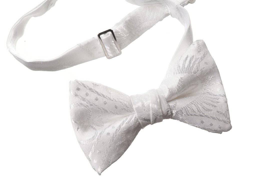 Bow Tie White Clergy Jacquard Adjustable for Boys First Holy Communion - Tuxgear