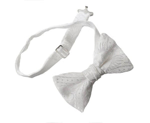 Bow Tie White Clergy Jacquard Adjustable for Boys First Holy Communion - Tuxgear