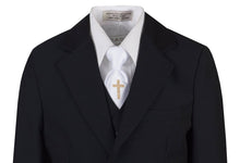 Load image into Gallery viewer, Boys Communion Slim Fit Suit with Religious Cross Neck Tie - Tuxgear