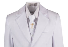 Load image into Gallery viewer, Boys Communion Slim Fit Suit with Religious Cross Neck Tie - Tuxgear