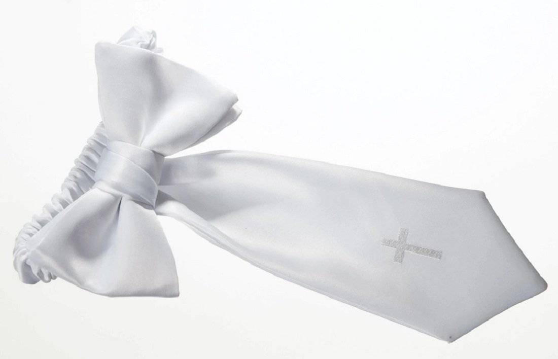 Boys First Holy Communion White Embroidered Religious Cross Armband 