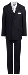 Boys Navy Holy Communion Suit with White Neck Tie and Pocket Square - Tuxgear