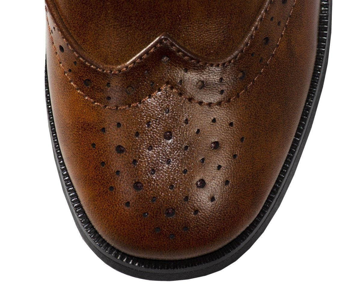 Boys Oxford Wing - Tip Lace Up Dress Shoes - Tuxgear