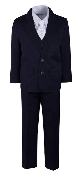 Boys Regular Fit Suit with Embroidered Communion Cross Neck Tie - Tuxgear