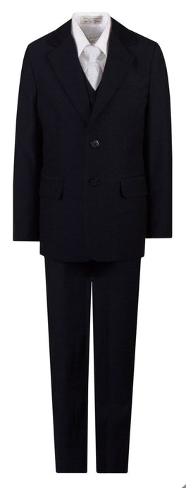 Boys Slim Fit Religious Suit with Clergy Jacquard Neck Tie - Tuxgear